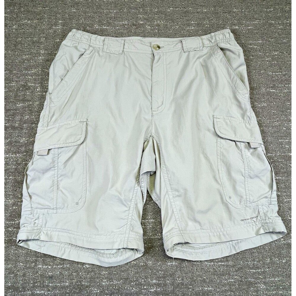 Columbia titanium Men’s m medium cream Cargo Shorts Pockets Outdoor